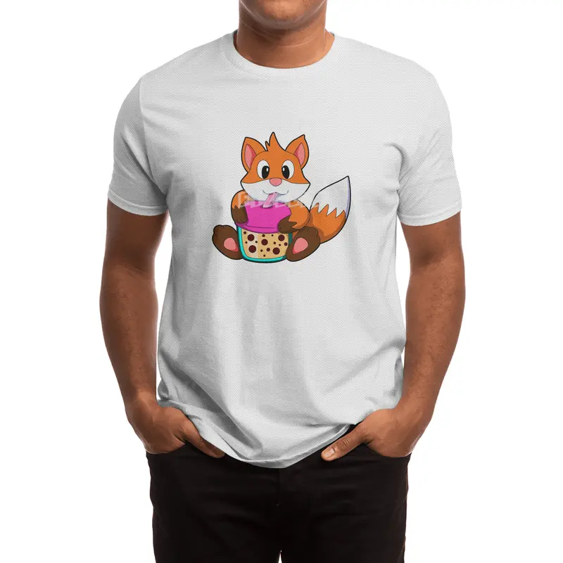 Fox at Drinking a Drink with Drinking straw Spor T-Shirt