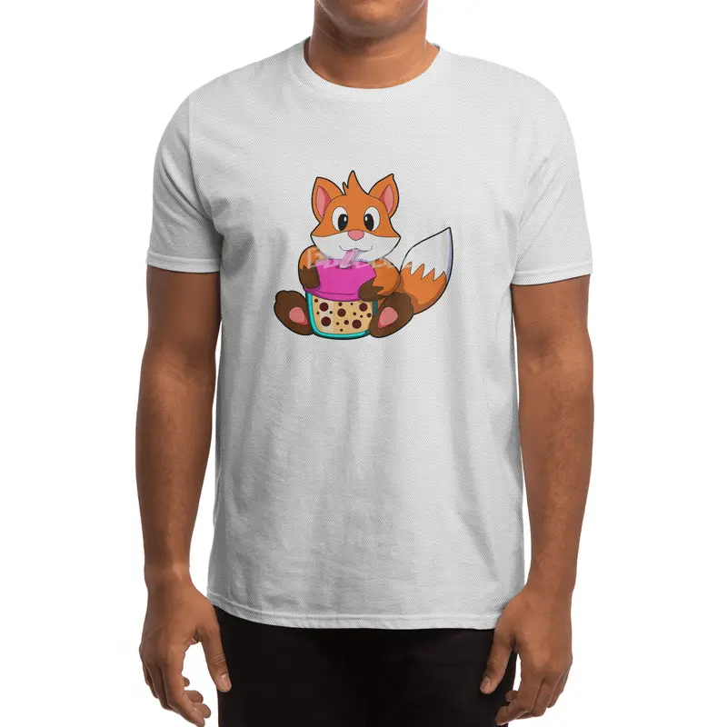 Fox at Drinking a Drink with Drinking straw Spor T-Shirt