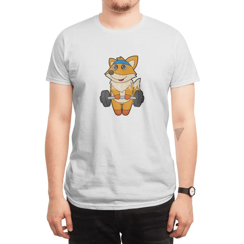 Fox at Fitness with Barbell Spor T-Shirt