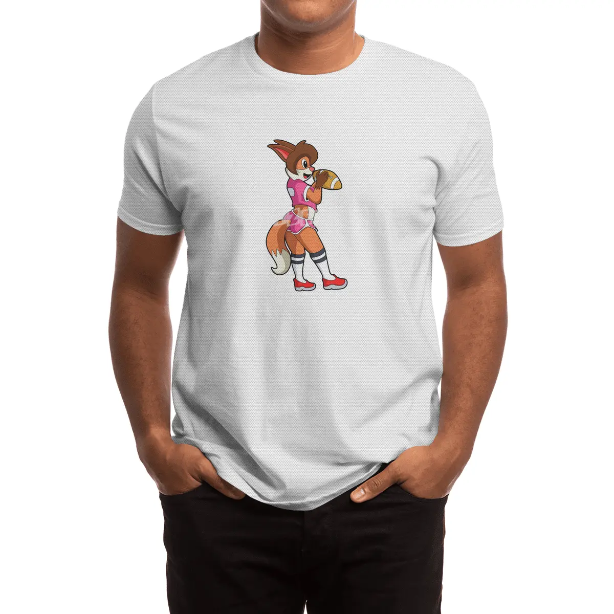 Fox at Football Sports Spor T-Shirt
