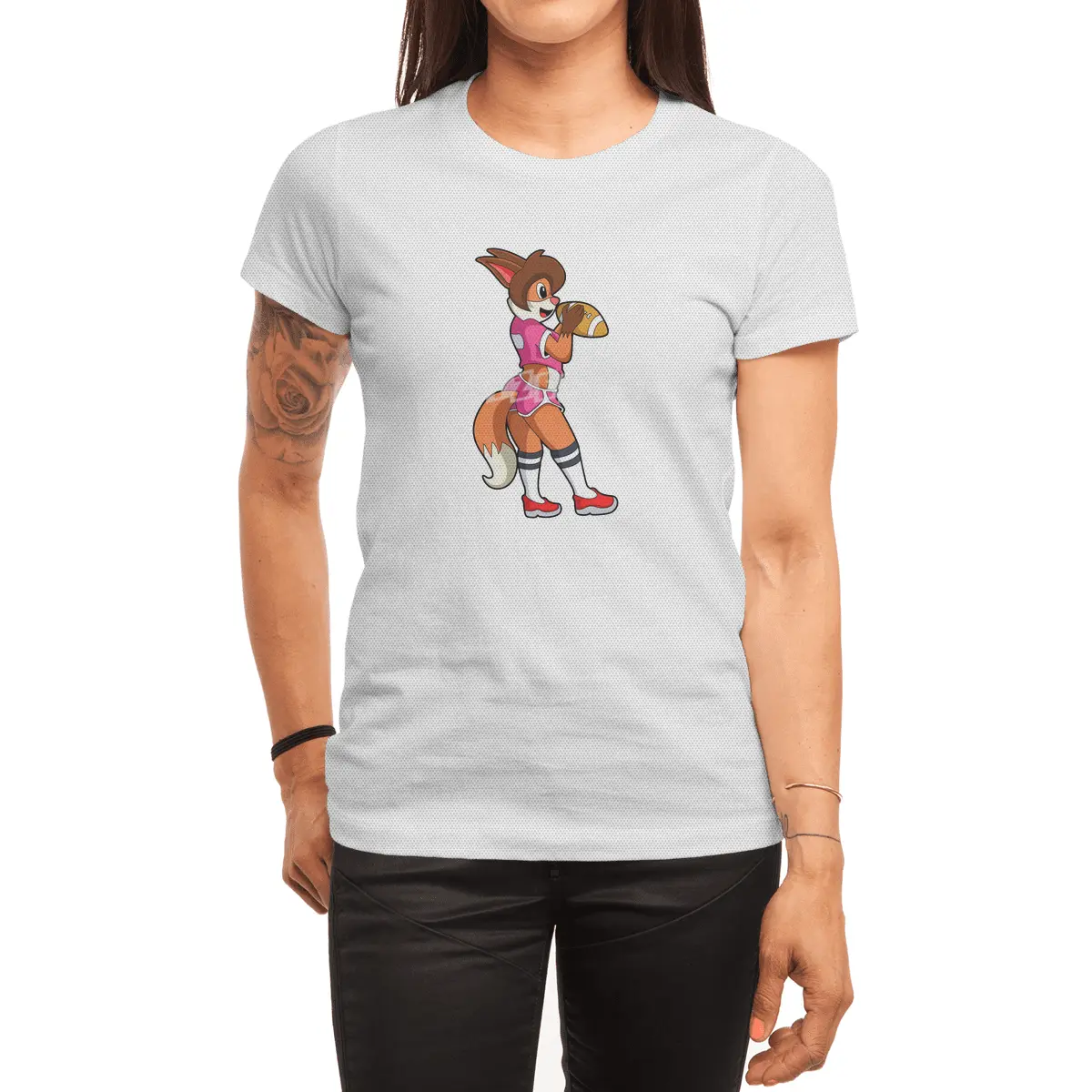 Fox at Football Sports Spor T-Shirt