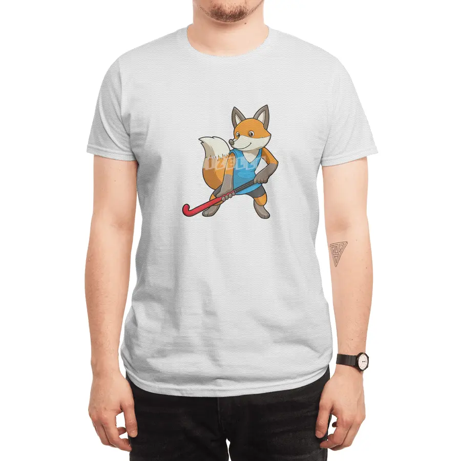 Fox at Hockey with Hockey bat Spor T-Shirt