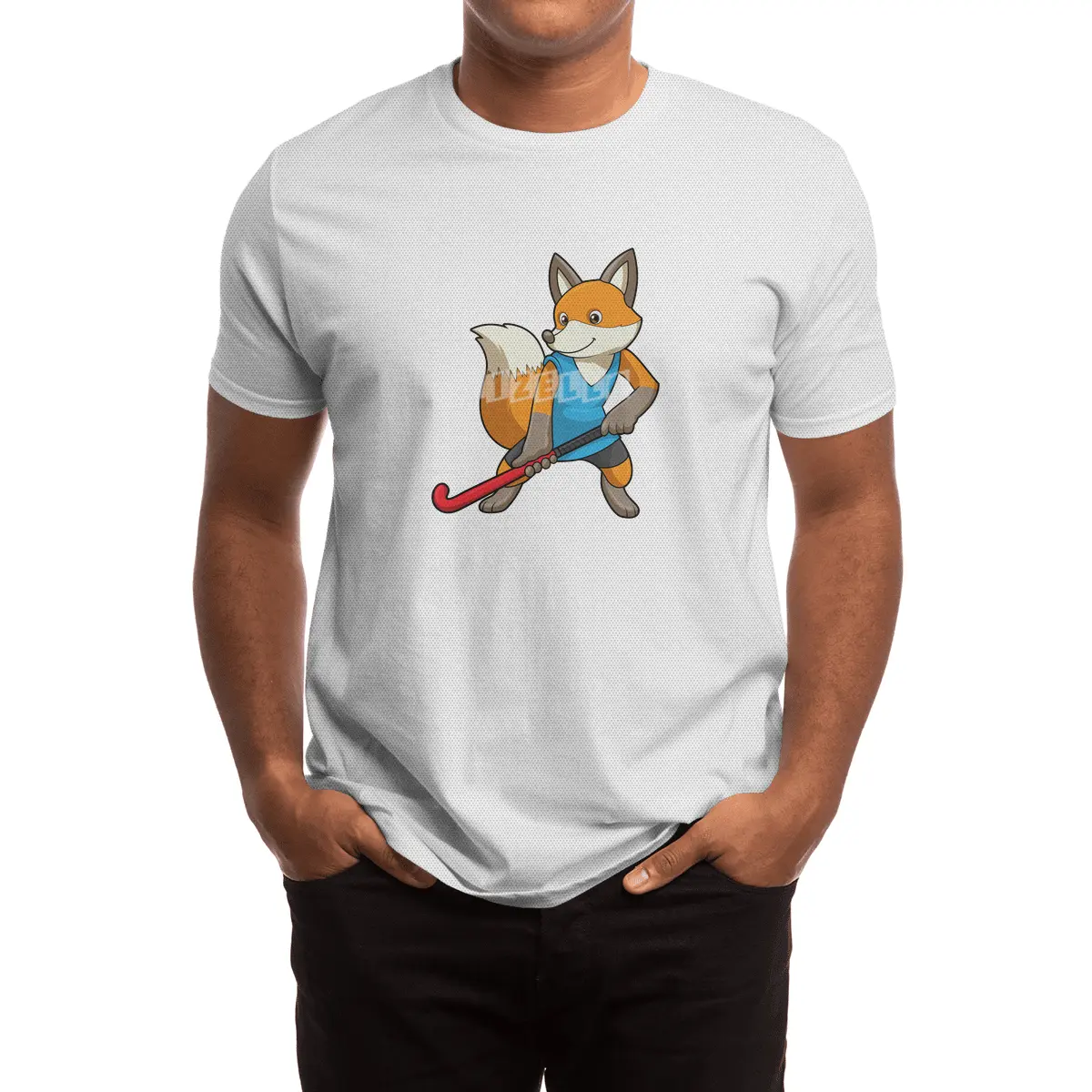 Fox at Hockey with Hockey bat Spor T-Shirt
