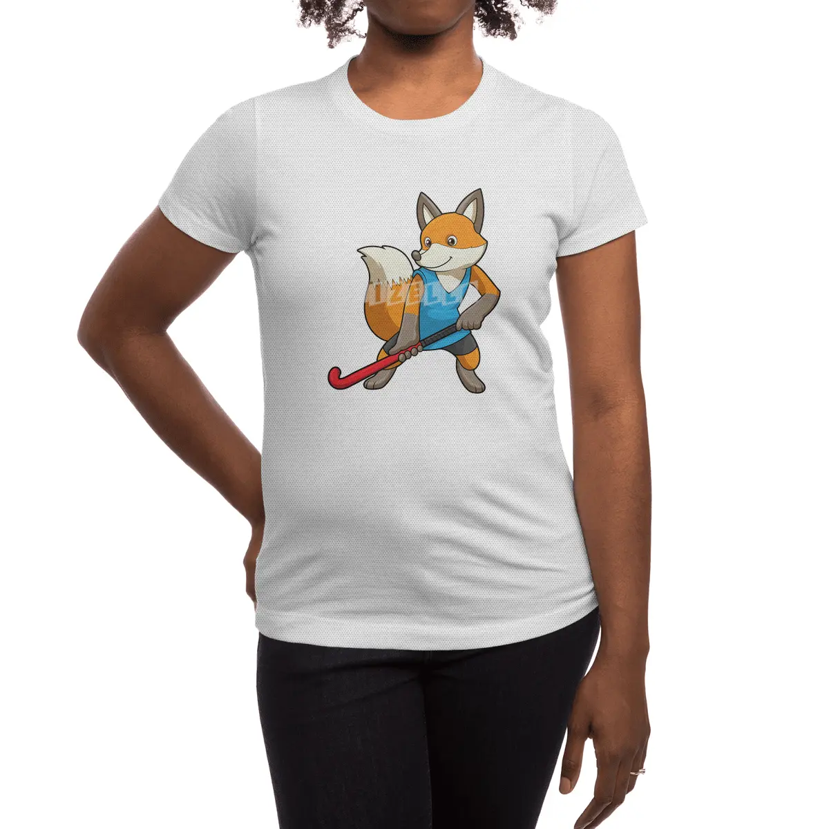 Fox at Hockey with Hockey bat Spor T-Shirt