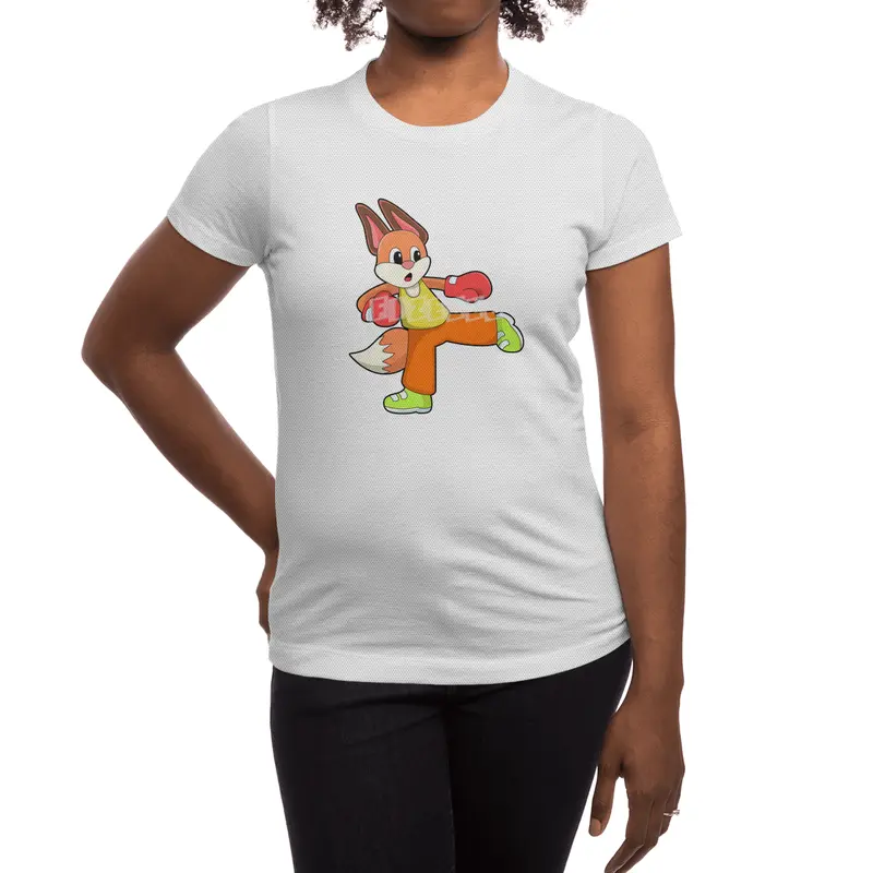 Fox at Martial arts Boxing with Boxing gloves Spor T-Shirt
