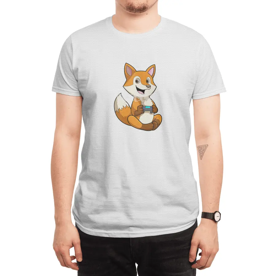 Fox at Playing with Controller Spor T-Shirt