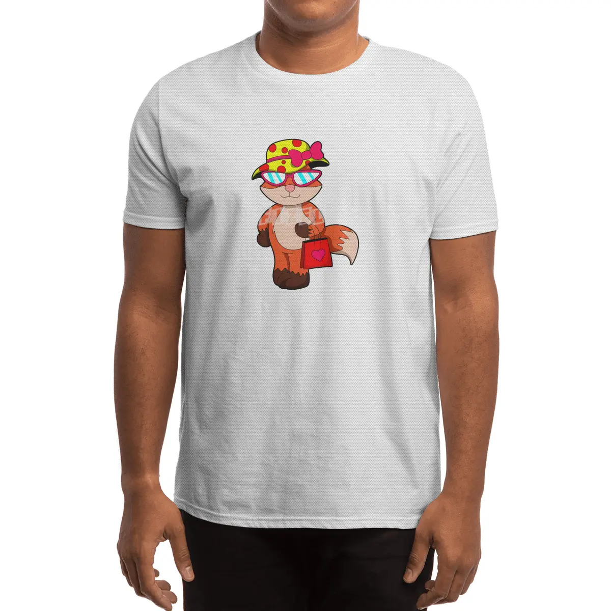 Fox at Shopping with Shopping bag & Hat Spor T-Shirt