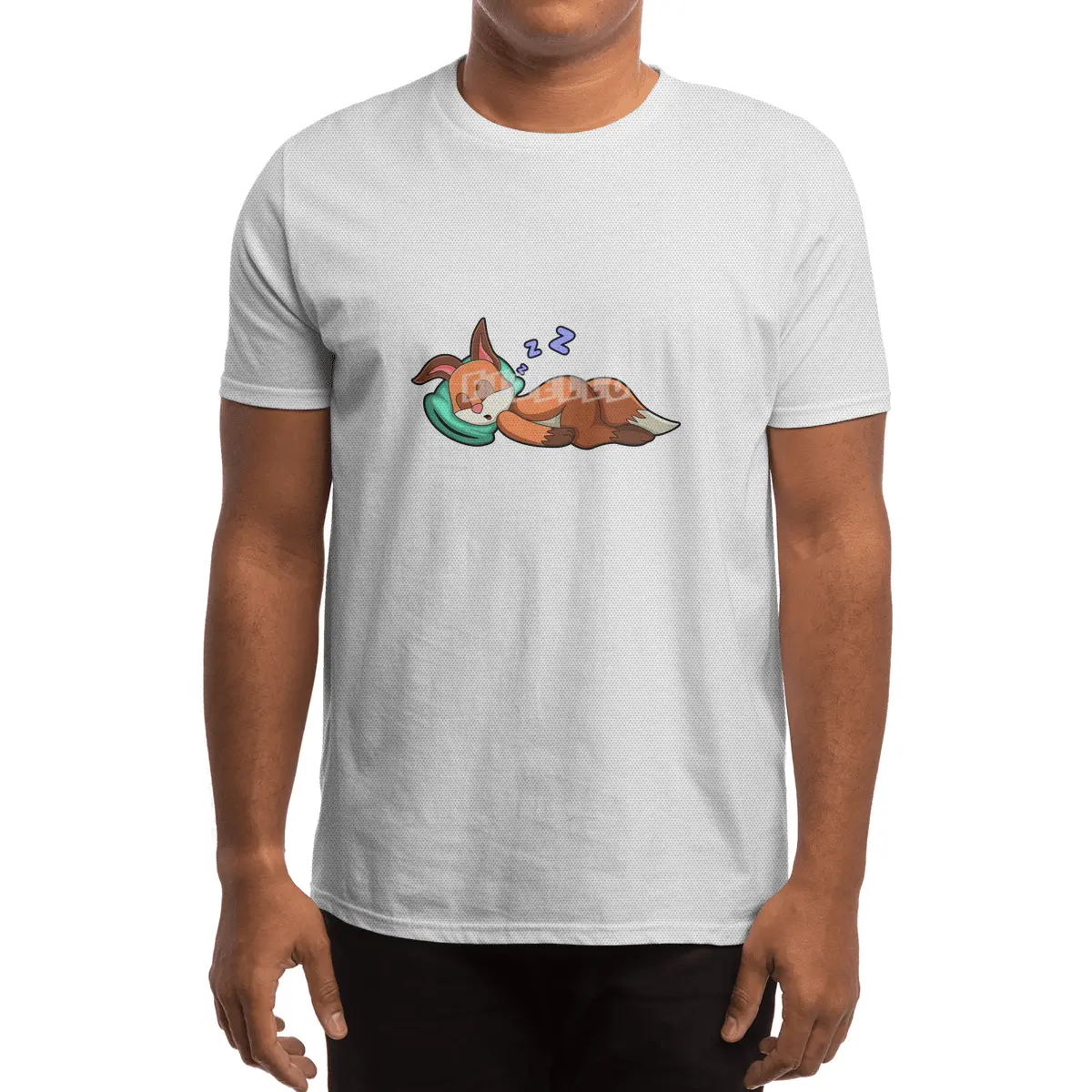 Fox at Sleeping with Pillow Spor T-Shirt
