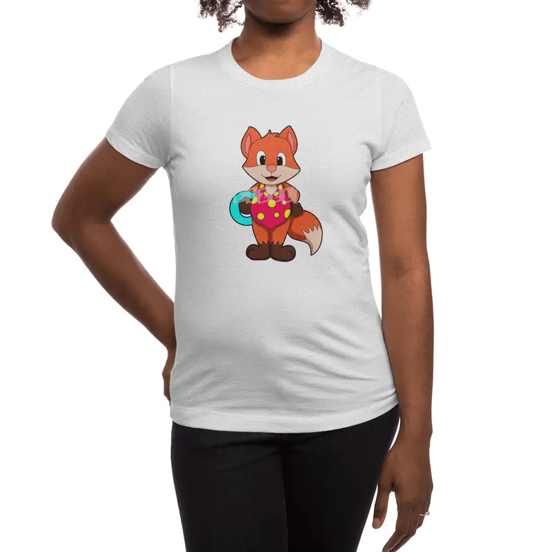 Fox at Swimming with Swim ring Spor T-Shirt