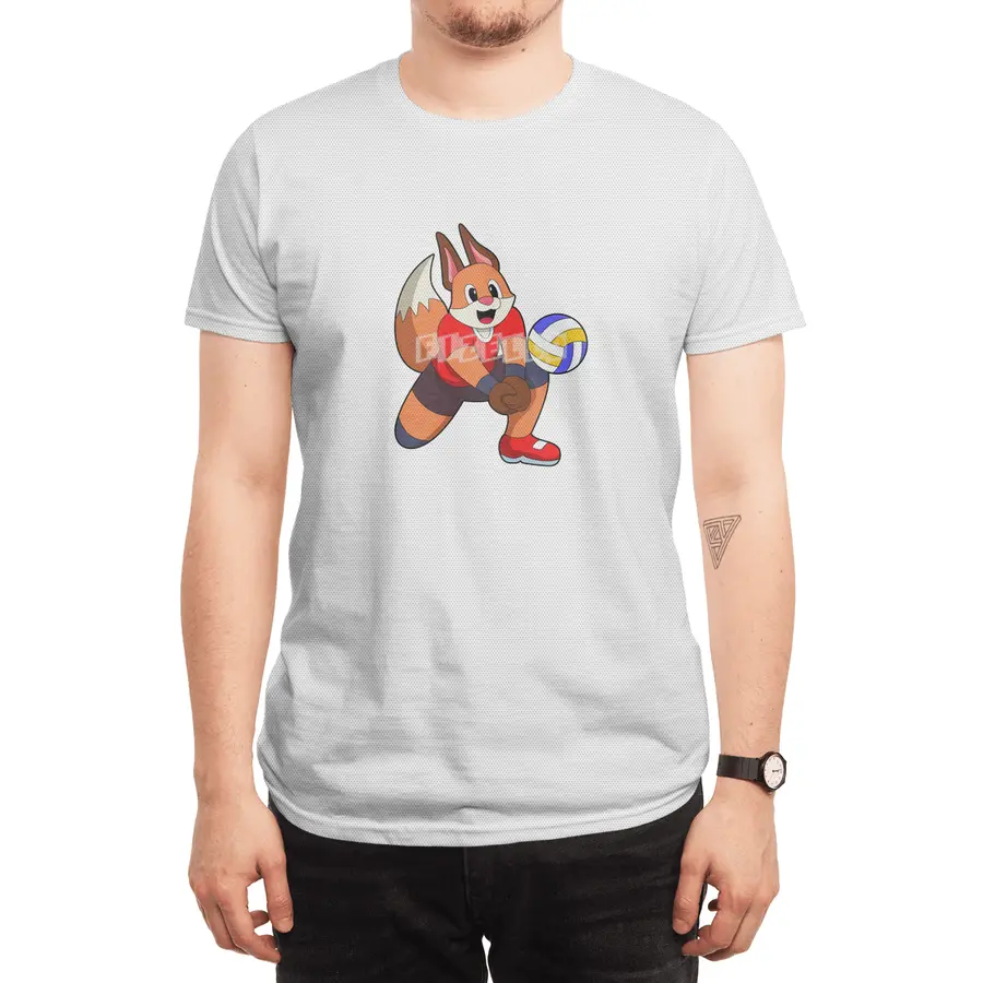 Fox at Volleyball Sports Spor T-Shirt