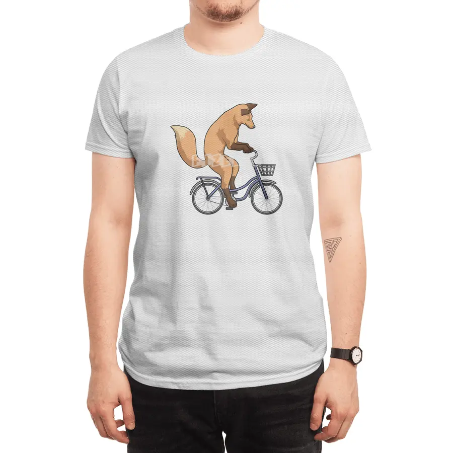 Fox with Bicycle Spor T-Shirt