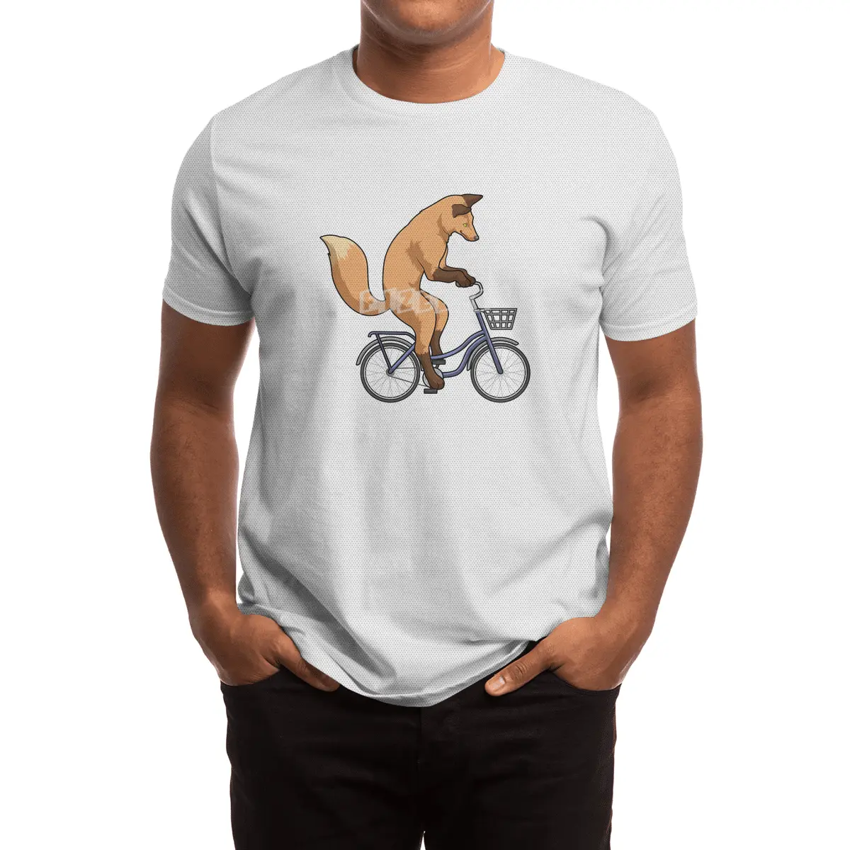 Fox with Bicycle Spor T-Shirt