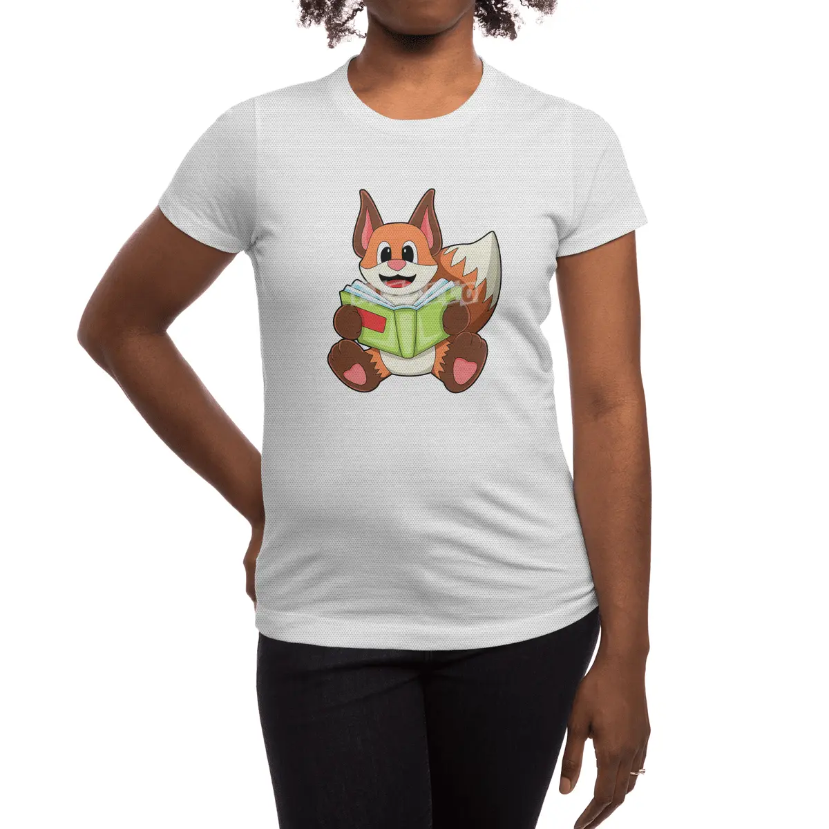 Fox with Book Spor T-Shirt