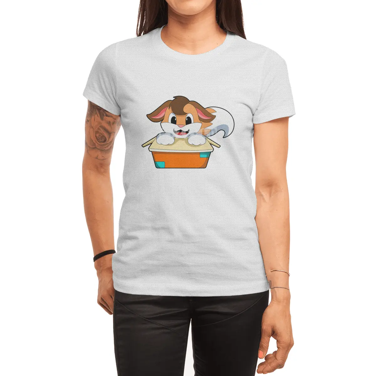 Fox with Box Spor T-Shirt