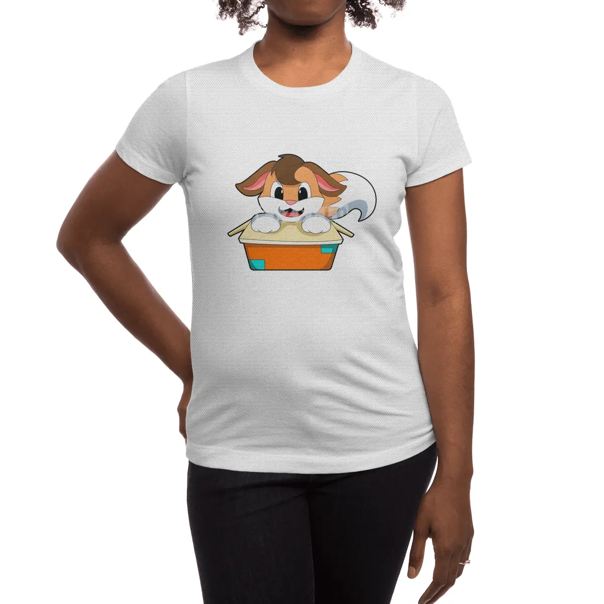 Fox with Box Spor T-Shirt