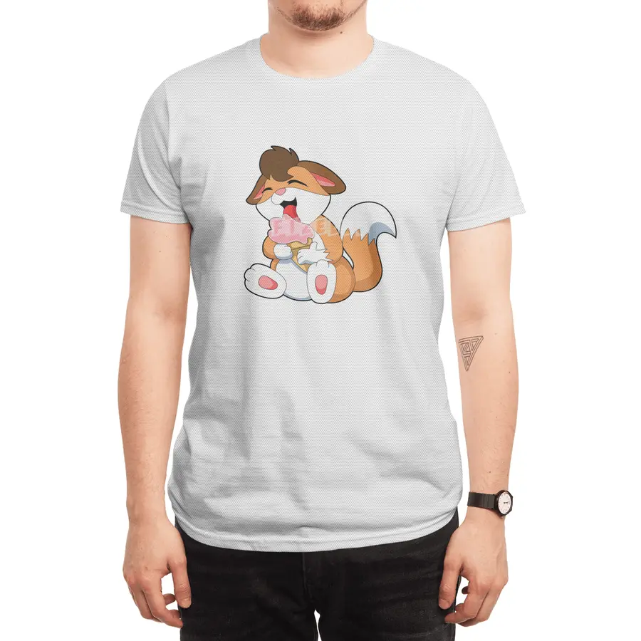 Fox with Strawberry Ice cream Spor T-Shirt