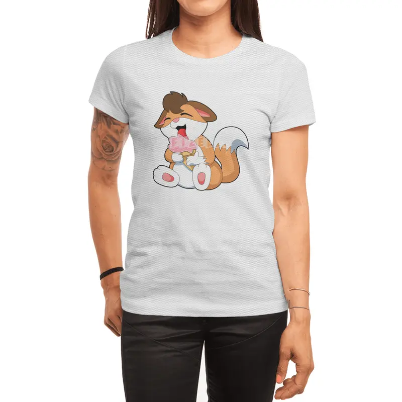 Fox with Strawberry Ice cream Spor T-Shirt