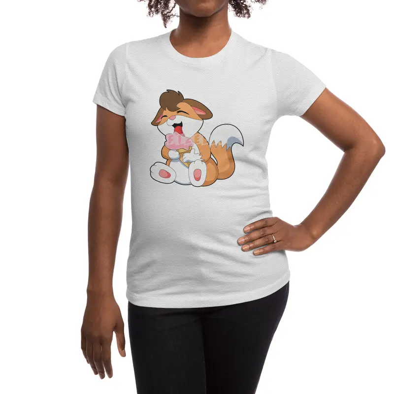 Fox with Strawberry Ice cream Spor T-Shirt