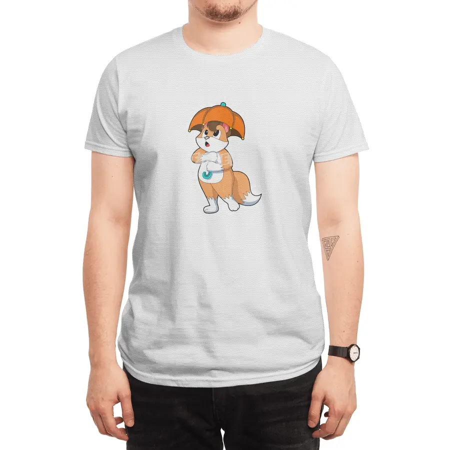Fox with Umbrella Spor T-Shirt