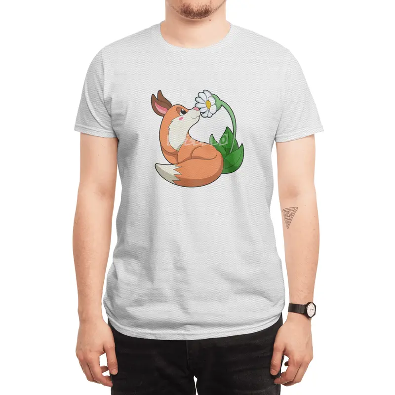 Fox with white Flower Spor T-Shirt