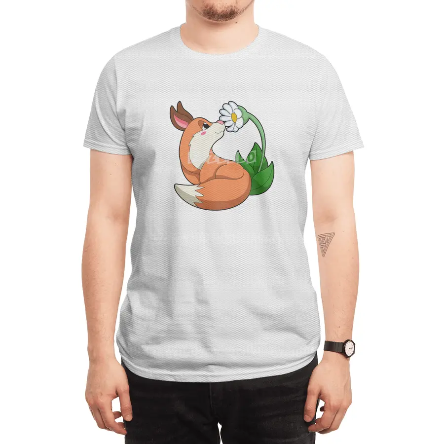 Fox with white Flower Spor T-Shirt