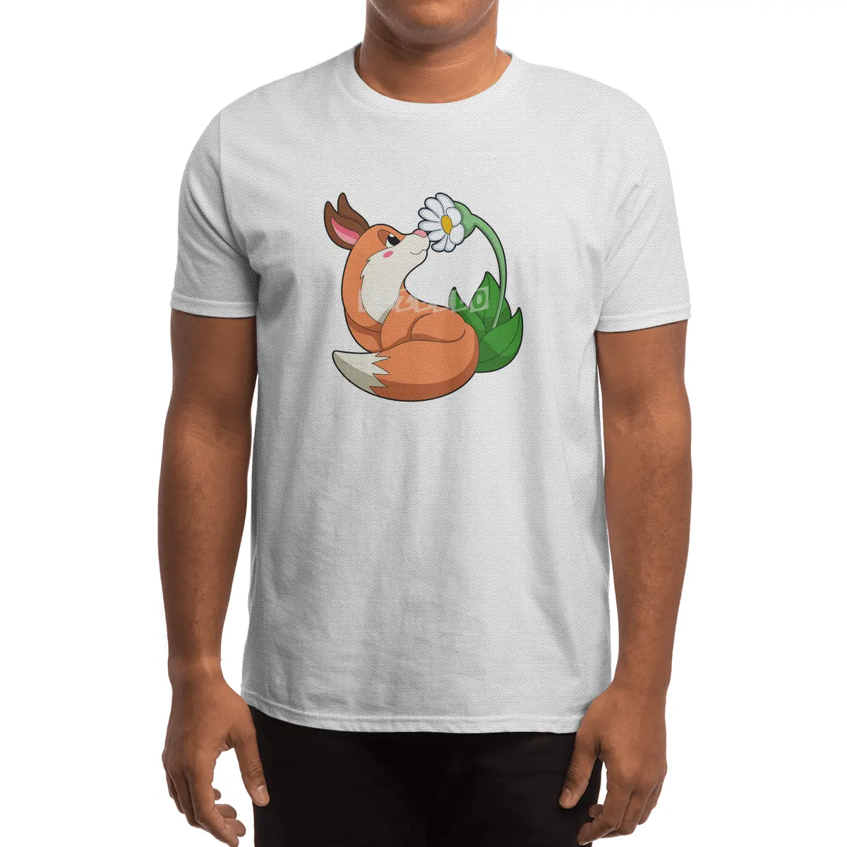 Fox with white Flower Spor T-Shirt