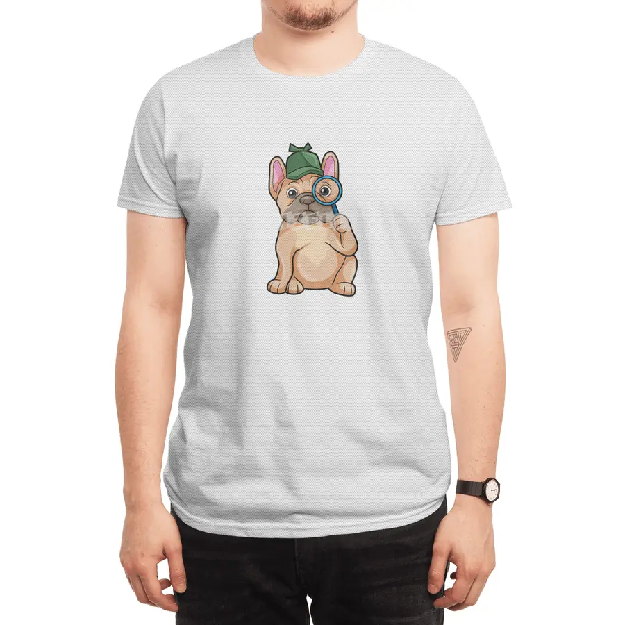French bulldog as Detective with Magnifying glass Spor T-Shirt