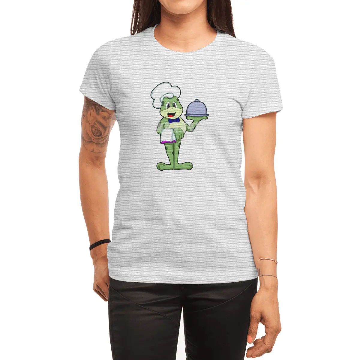 Frog as Chef with Serving plate & Chef's hat Spor T-Shirt