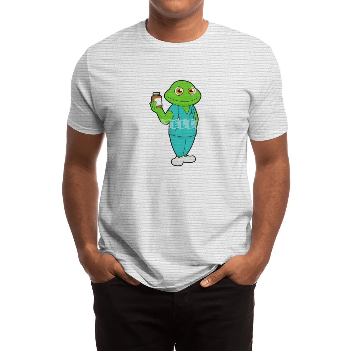 Frog as Nurse with Medicine & Stethoscope Spor T-Shirt