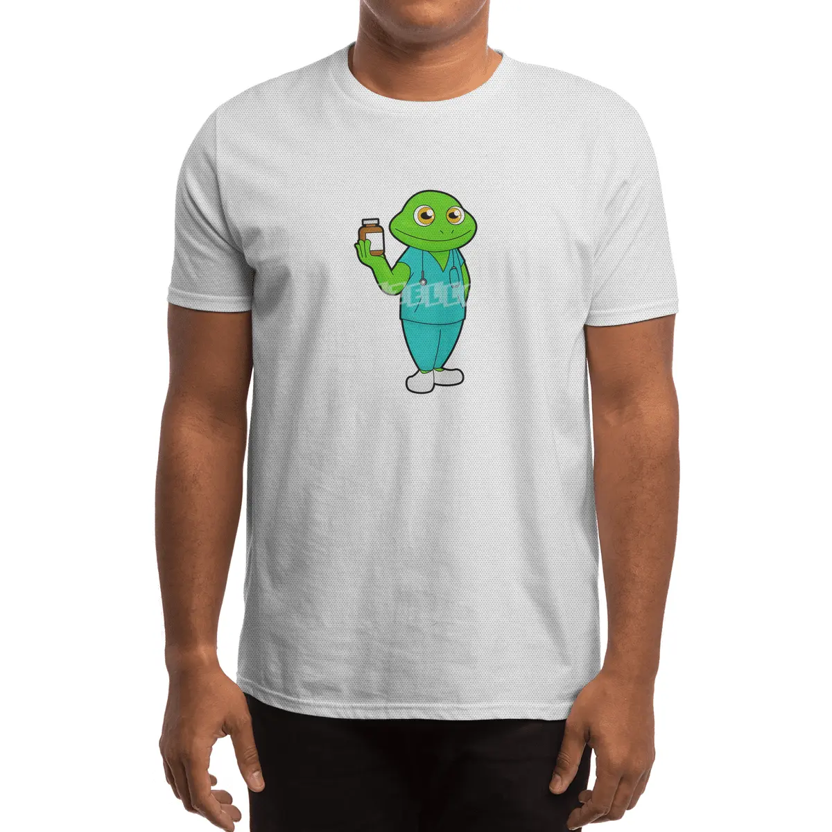 Frog as Nurse with Medicine & Stethoscope Spor T-Shirt
