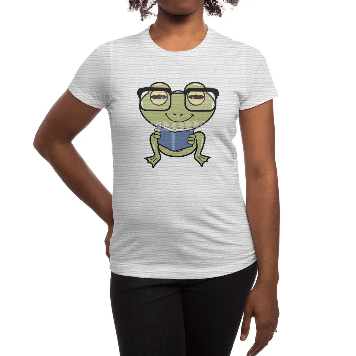 Frog as Student with Book Spor T-Shirt