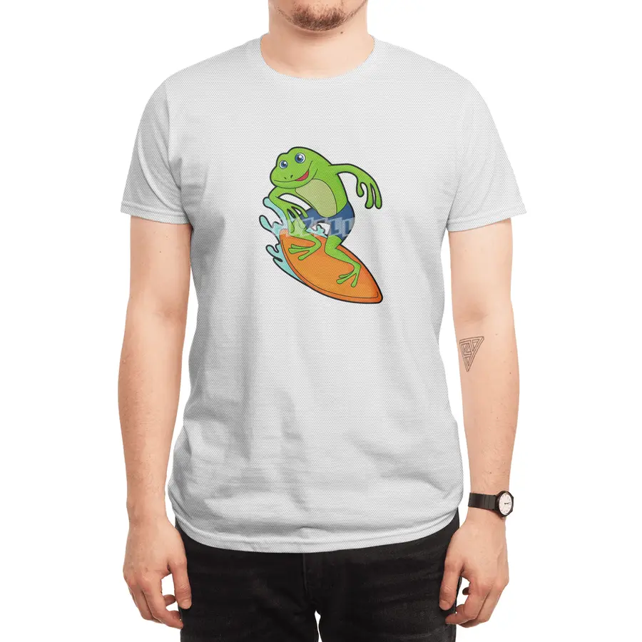 Frog as Surfer with Surfboard Spor T-Shirt