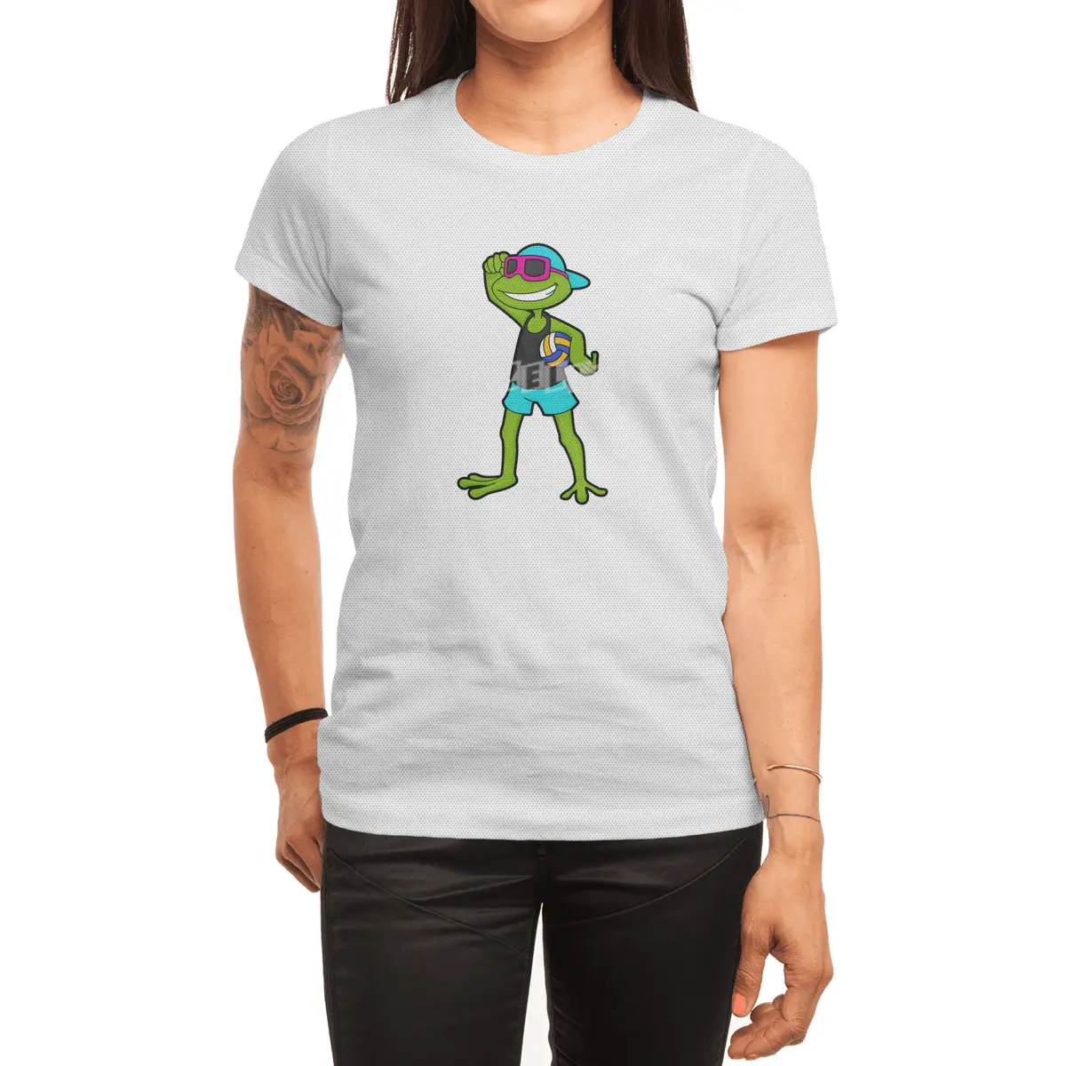 Frog as Volleyball player with Volleyball Spor T-Shirt