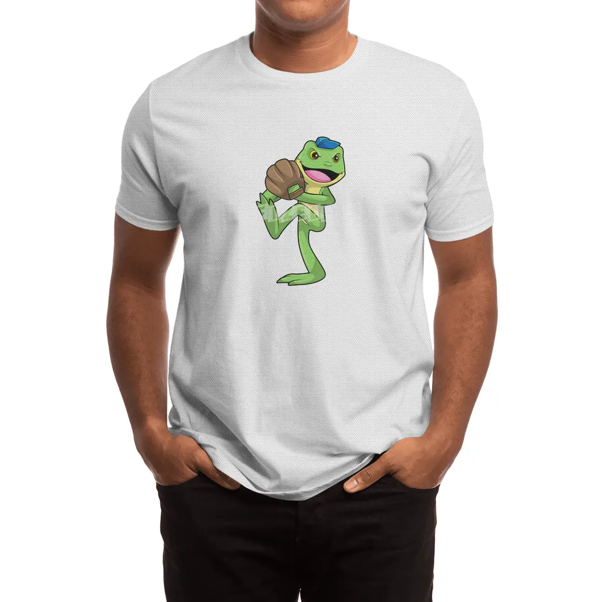 Frog at Baseball with Gloves Spor T-Shirt