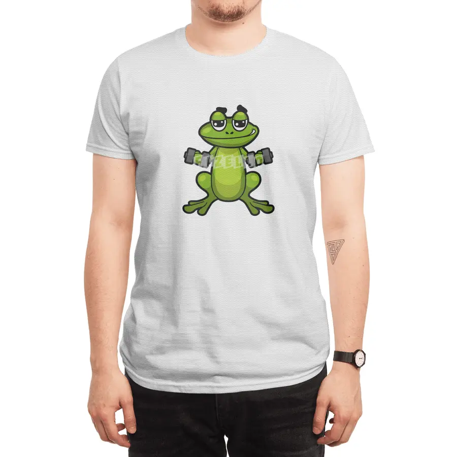 Frog at Biceps training with Dumbbells Spor T-Shirt