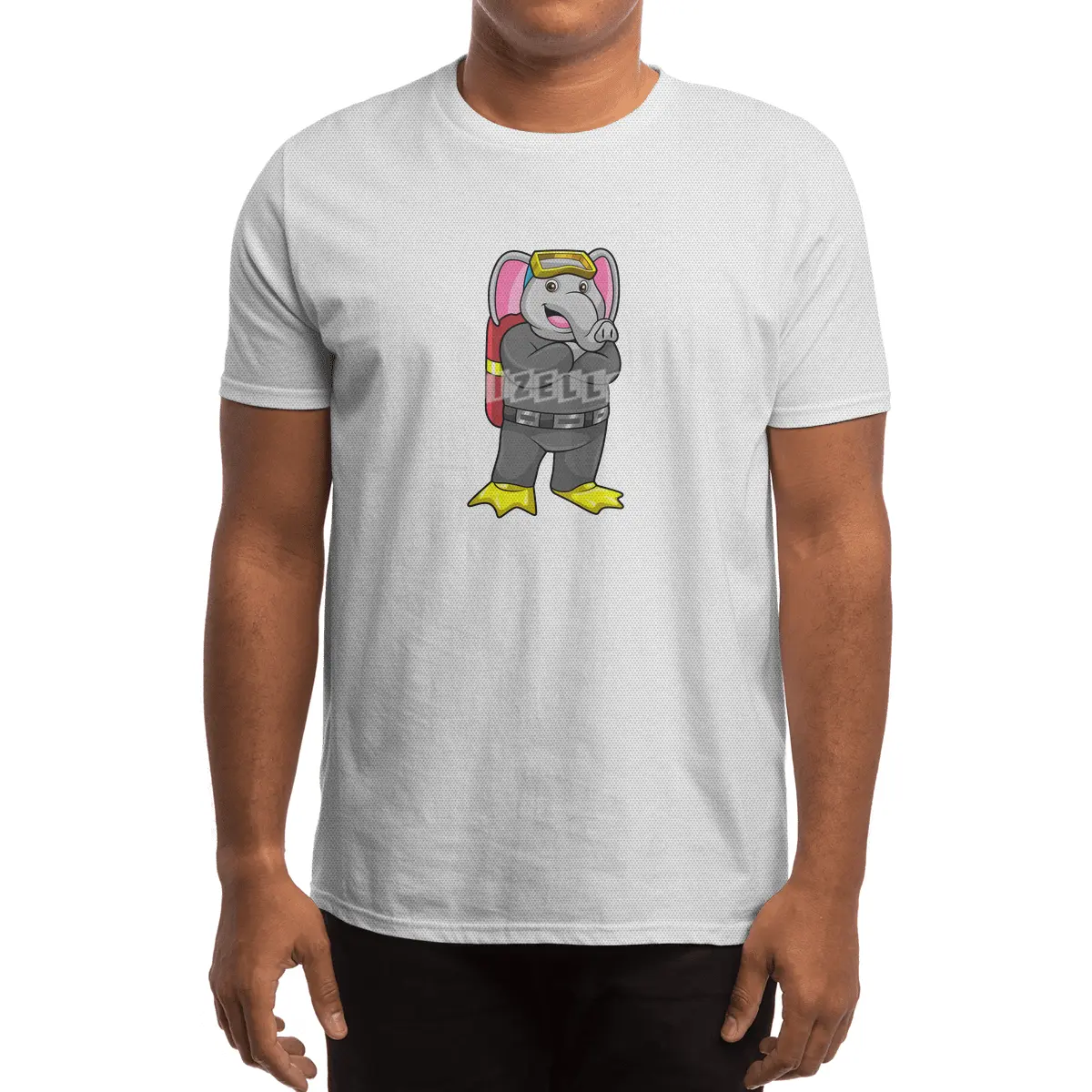 Elephant as Diver with Diving goggles Spor T-Shirt
