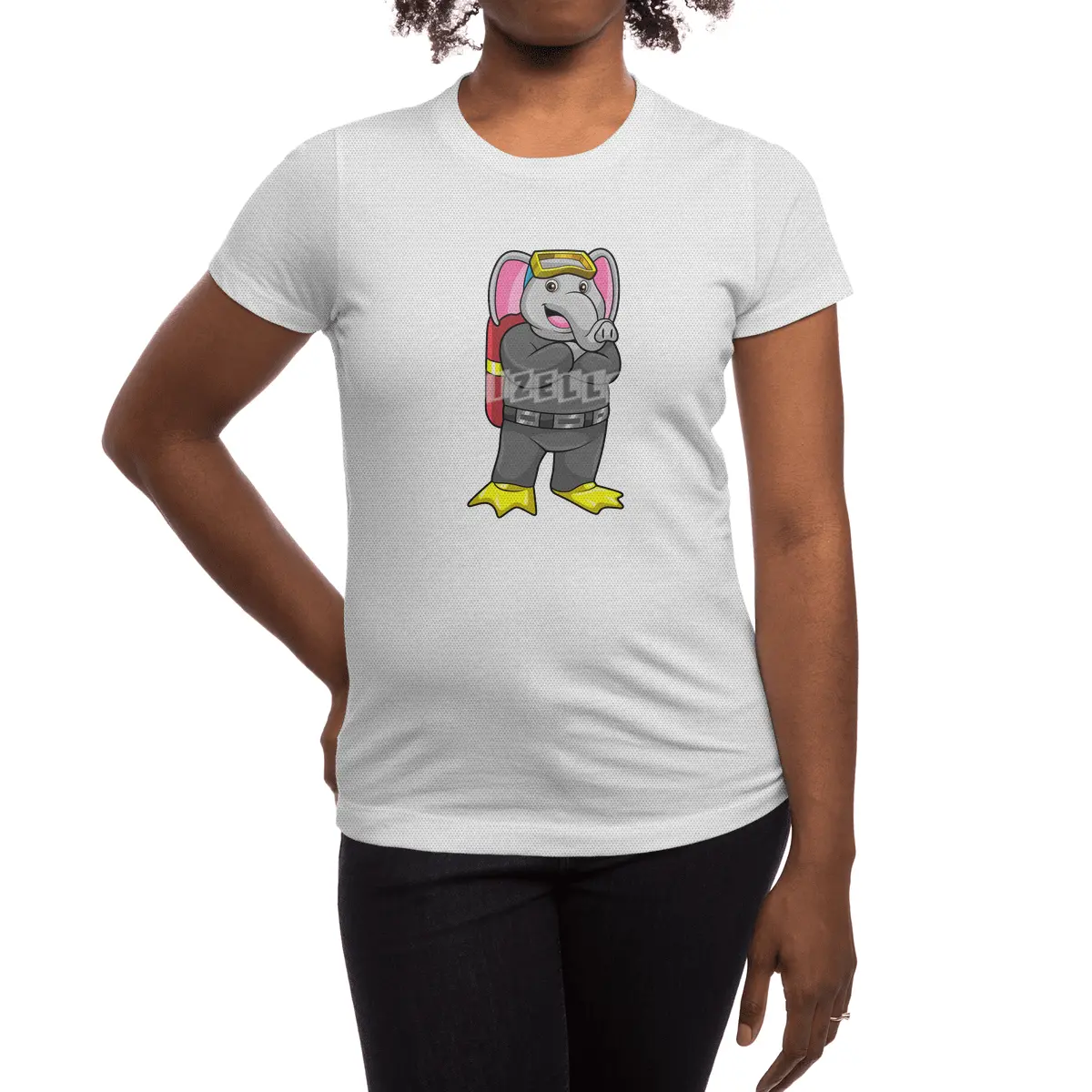 Elephant as Diver with Diving goggles Spor T-Shirt