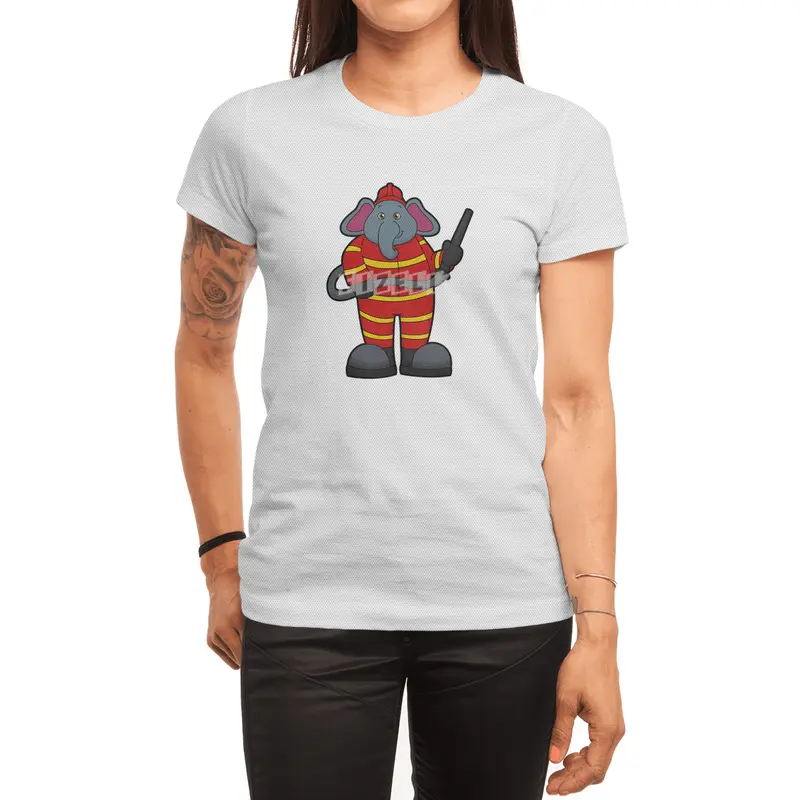 Elephant as Firefighter with Hose Spor T-Shirt
