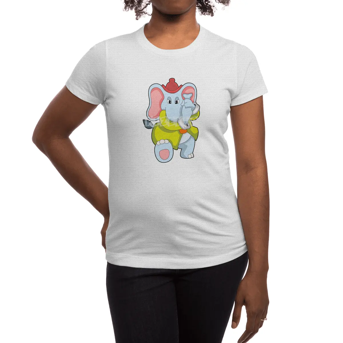 Elephant as Firefighter with Proboscis Spor T-Shirt