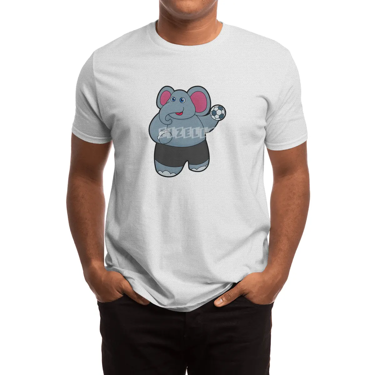 Elephant as Handball player with Handball ball Spor T-Shirt