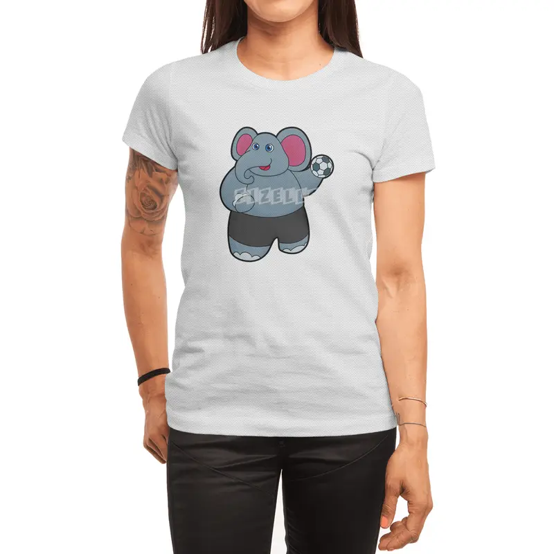 Elephant as Handball player with Handball ball Spor T-Shirt