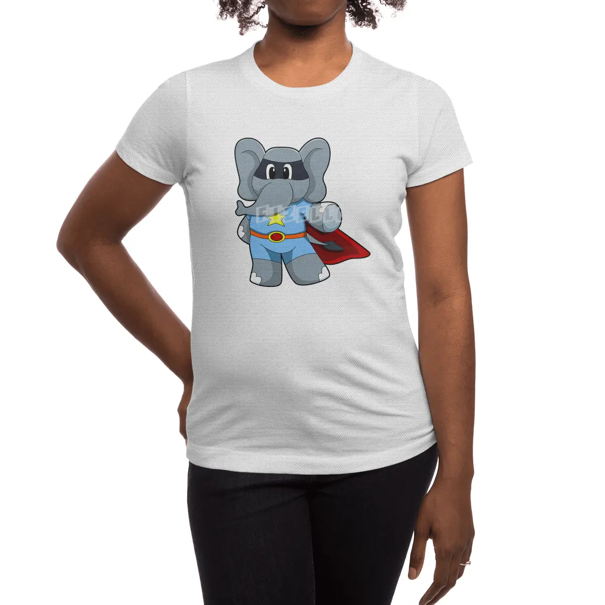 Elephant as Hero with Cape Spor T-Shirt