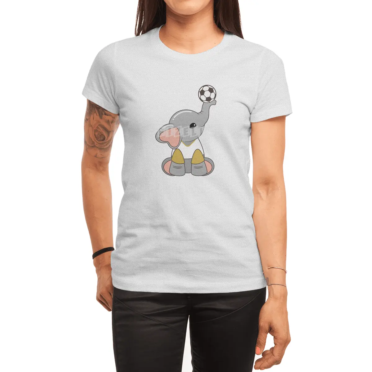 Elephant as Soccer player with Soccer ball Spor T-Shirt