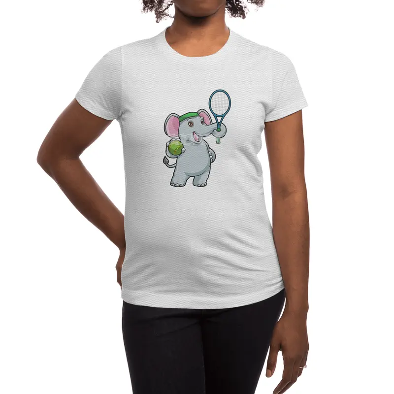 Elephant at Tennis with Tennis racket & Ball Spor T-Shirt
