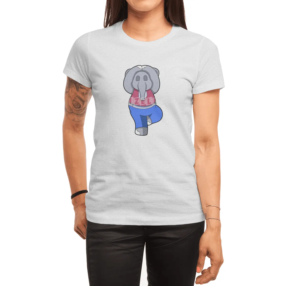 Elephant at Yoga in Standing Spor T-Shirt