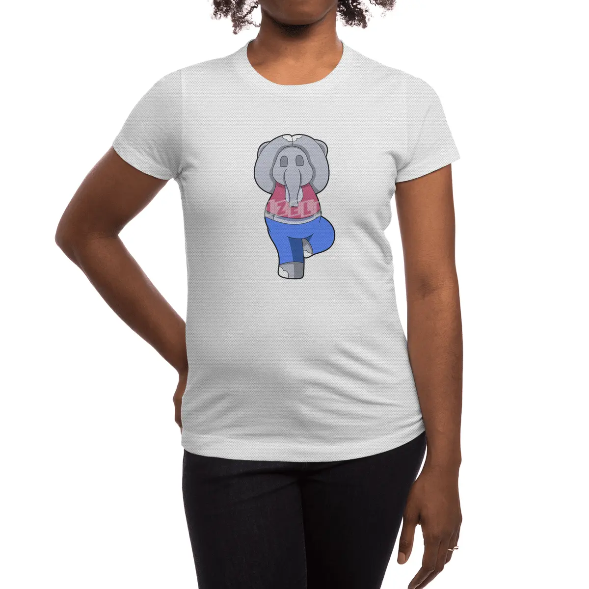 Elephant at Yoga in Standing Spor T-Shirt