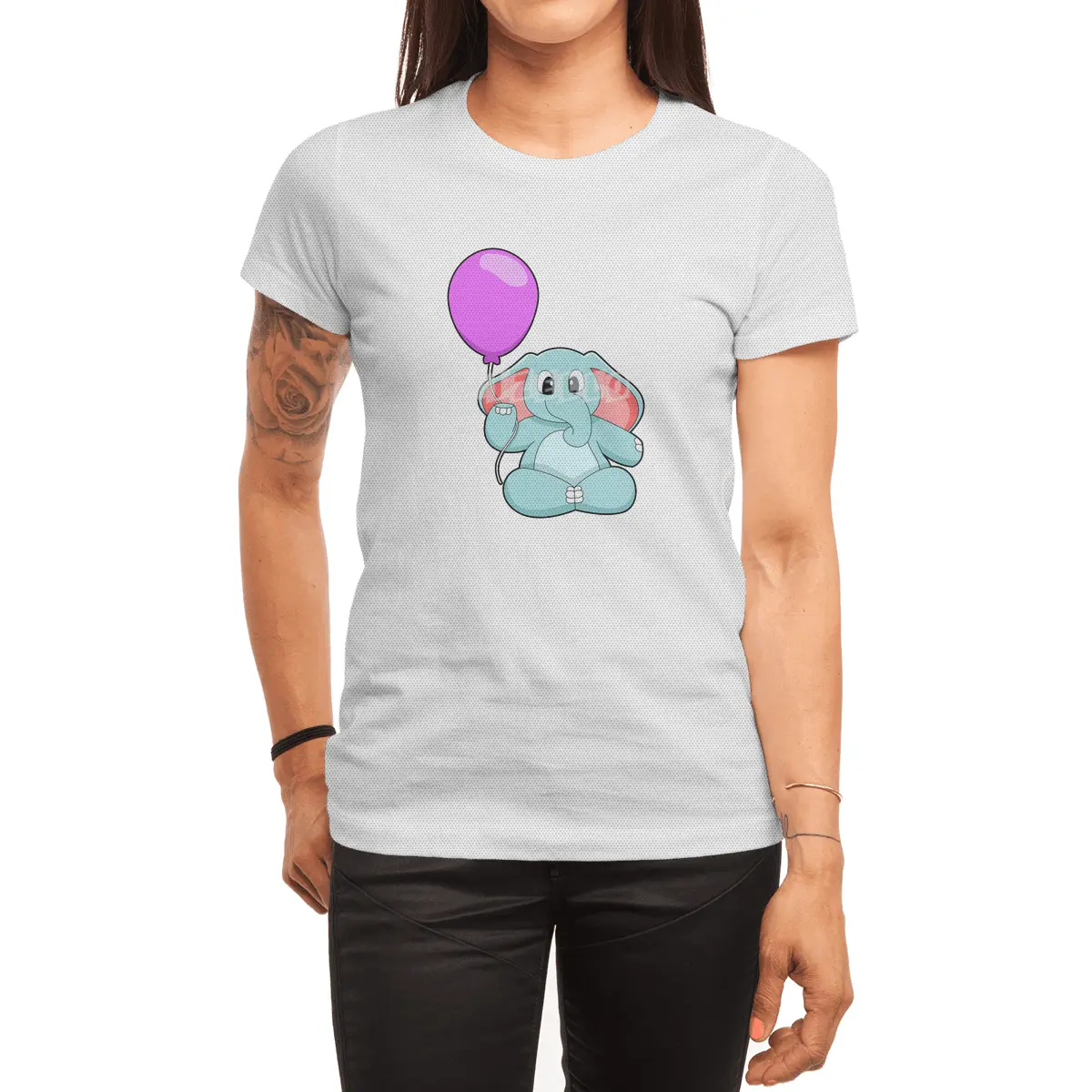 Elephant with Balloon Spor T-Shirt