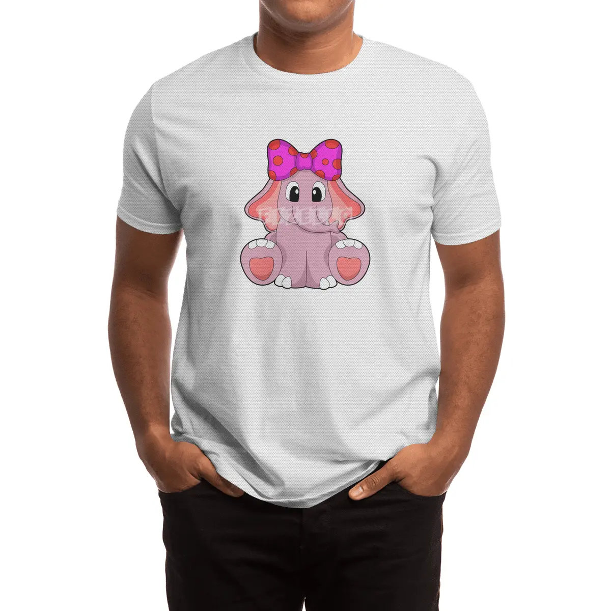 Elephant with Ribbon Spor T-Shirt