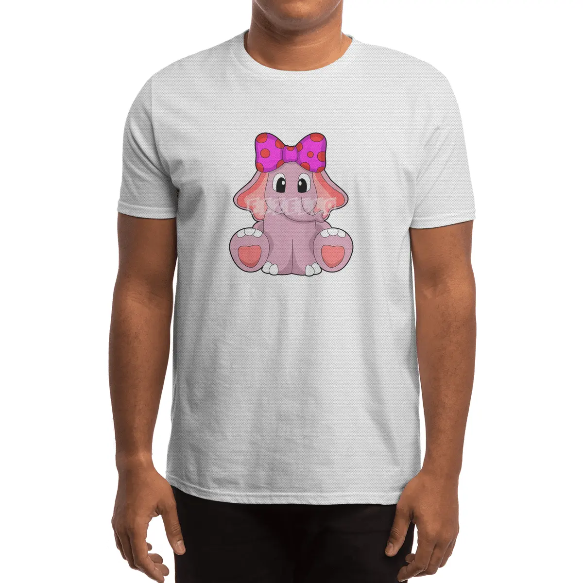 Elephant with Ribbon Spor T-Shirt