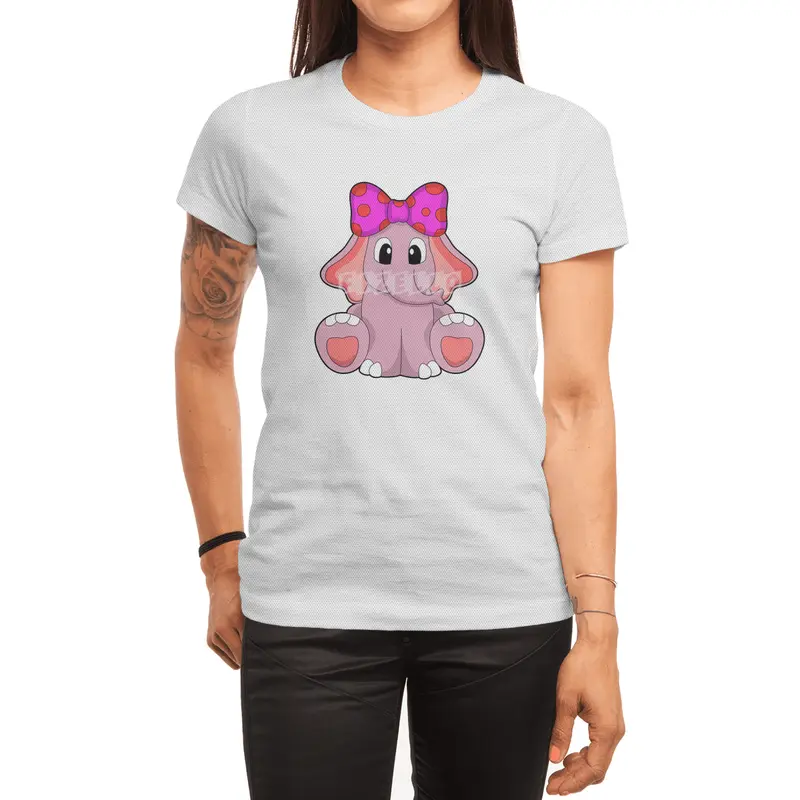 Elephant with Ribbon Spor T-Shirt
